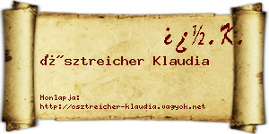 Ösztreicher Klaudia névjegykártya